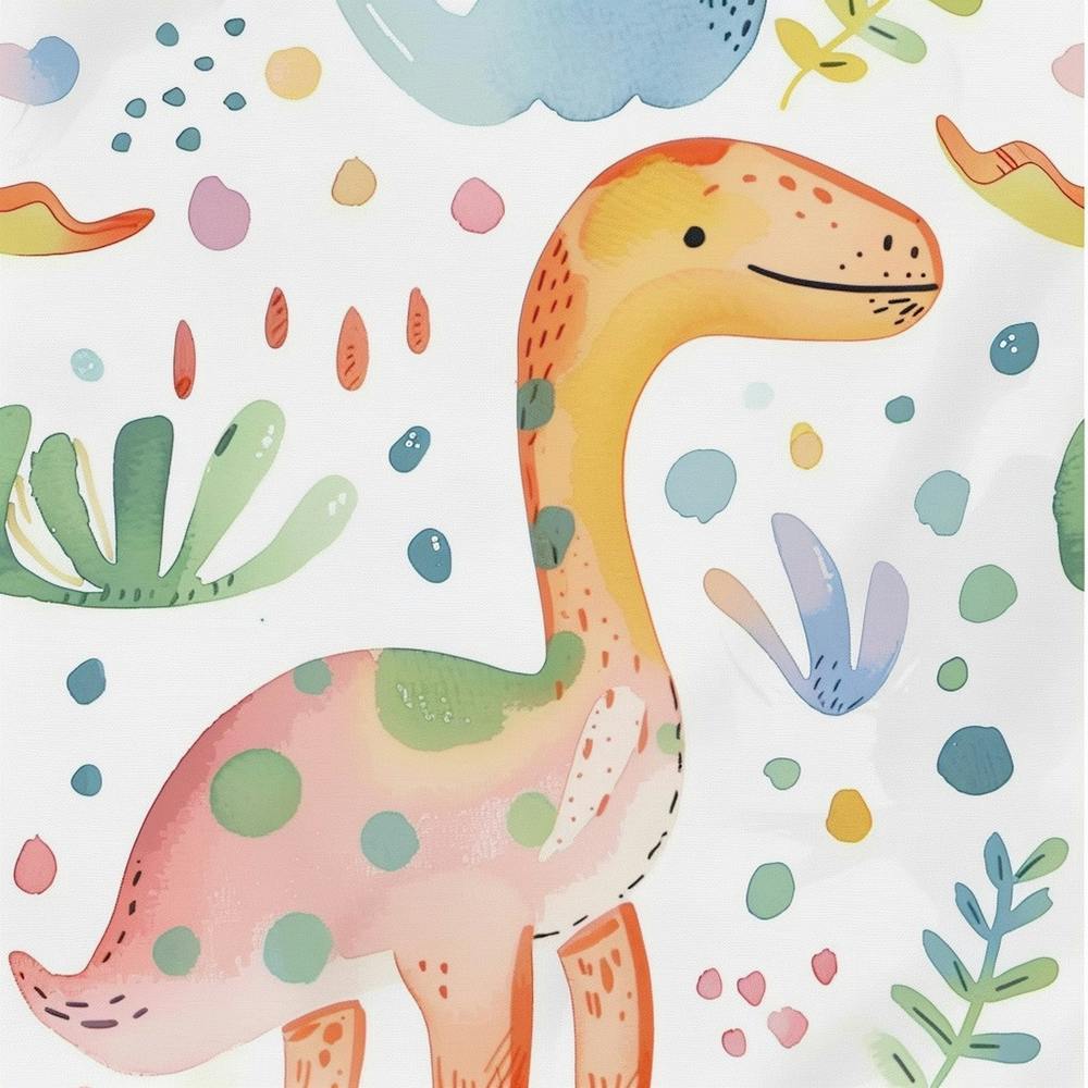 Cute Muted Pastels Pattern Dinosaur 1