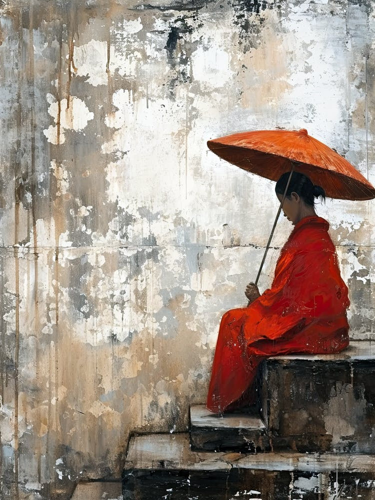 Monk With Umbrella, Japan