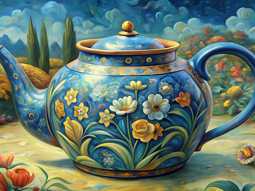 van gogh Teapot In The Garden