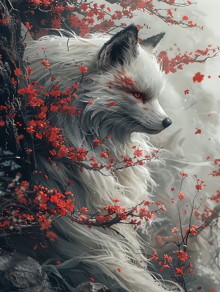 Schöner Fantasy Weißer Fuchs 4
