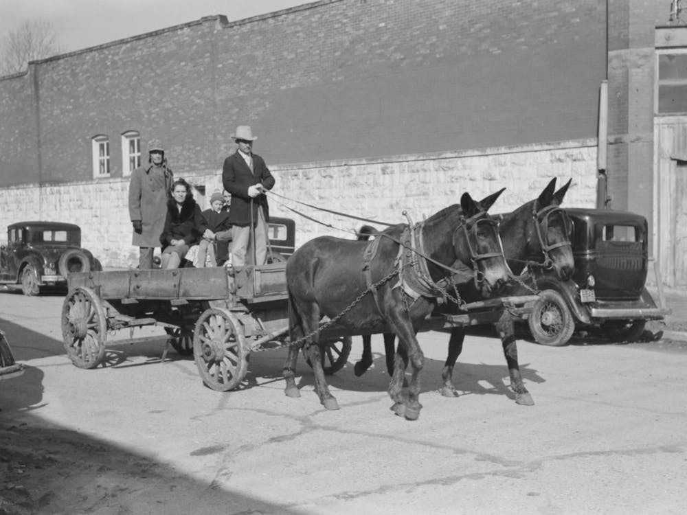 Untitled Photo, Possibly Related To Farmer Leaving Town For His Home, Eufaula, Oklahoma By Russell Lee 2