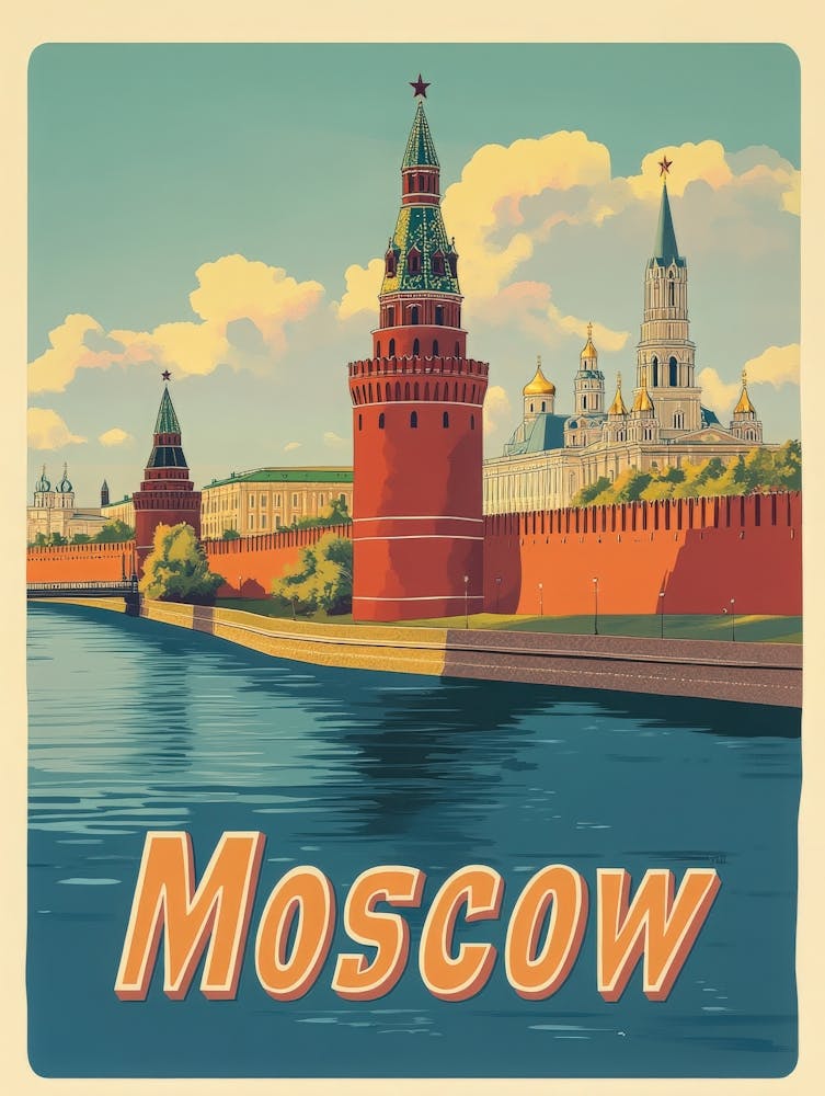 Aihrgdesign Ein Klassisches 1960er Jahre Reiseposter Für Moscow 2