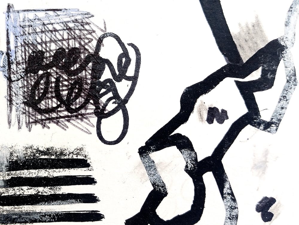 Black And White Ink On Paper