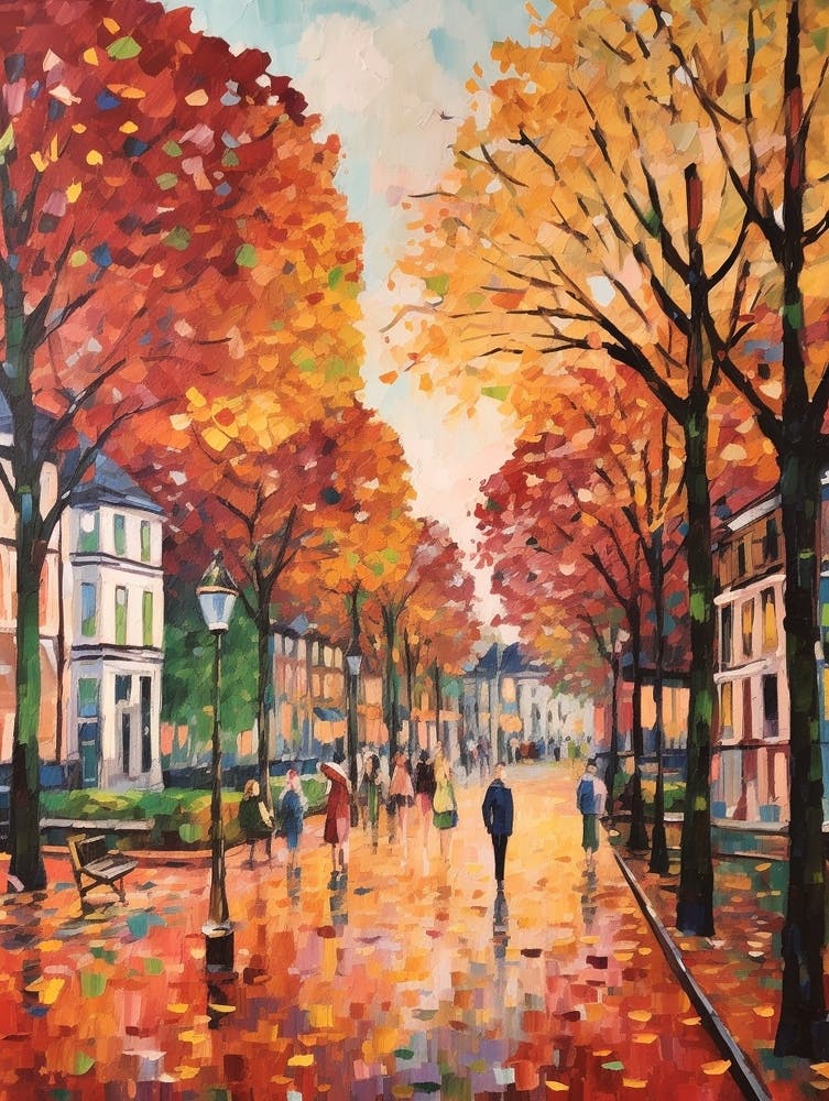 Autumn City Park Painting St Stephens Green Dublin 1