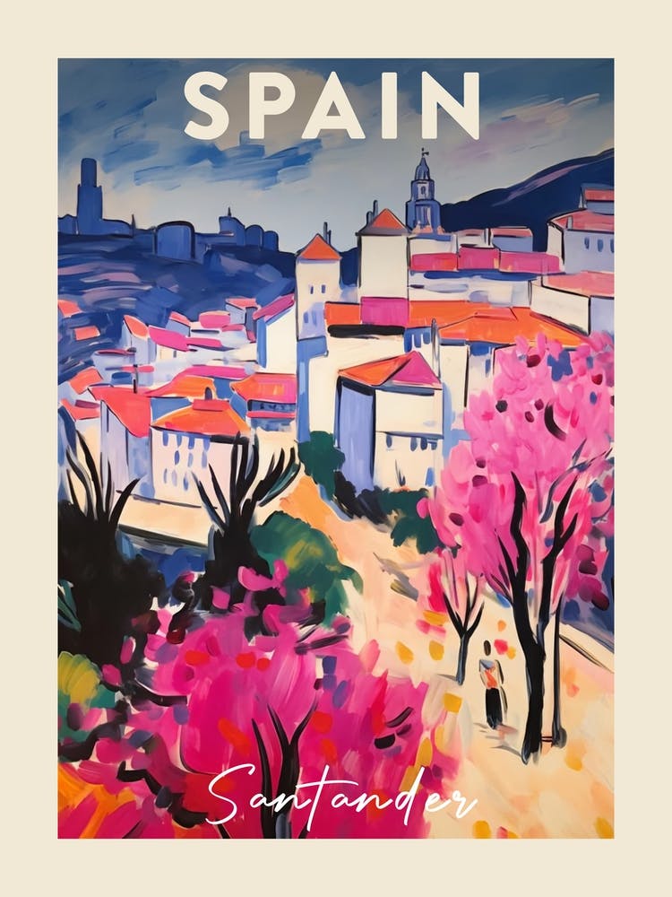 Santander Spain 2 Fauvist Painting Travel Poster