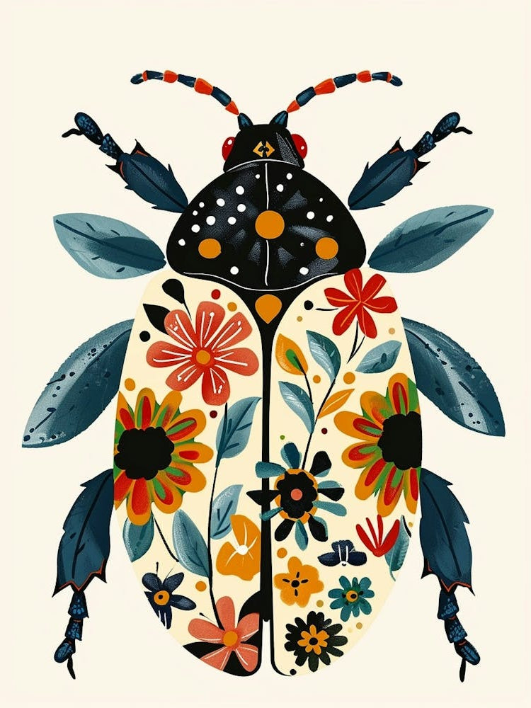 Colourful Insect Illustration June Bug 2