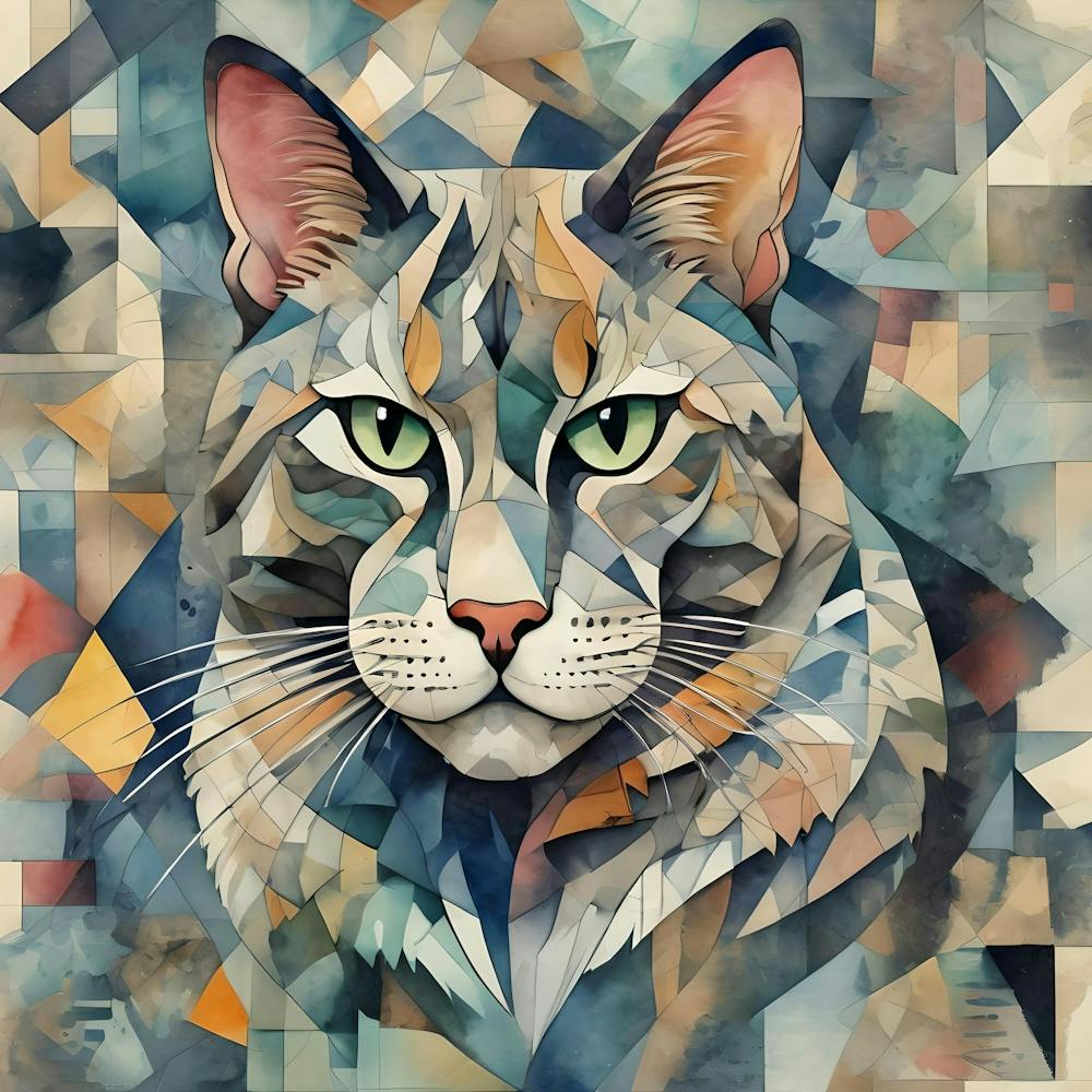Cubism of cat 1