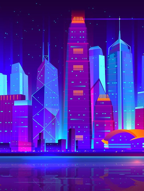 Synthwave Neon City - Hong Kong [synthwave/vaporwave/cyberpunk] — aesthetic poster, retrowave poster, neon poster