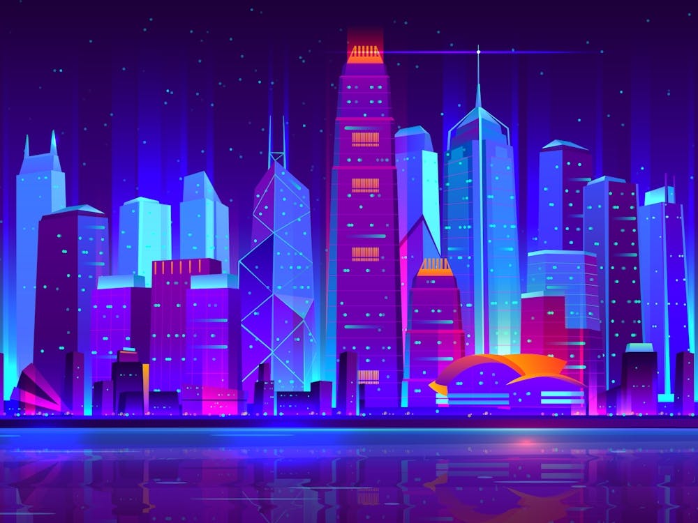 Synthwave Neon City - Hong Kong [synthwave/vaporwave/cyberpunk] — aesthetic poster, retrowave poster, neon poster