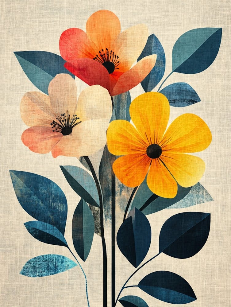 Flowers In A Vase Canvas Print 2