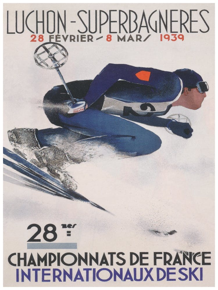 Luchon-Superbagneres France, Vintage Downhill Skier