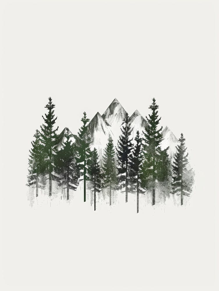 Pine Trees In The Mountains
