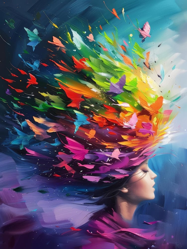 Tête Colorée De Femme