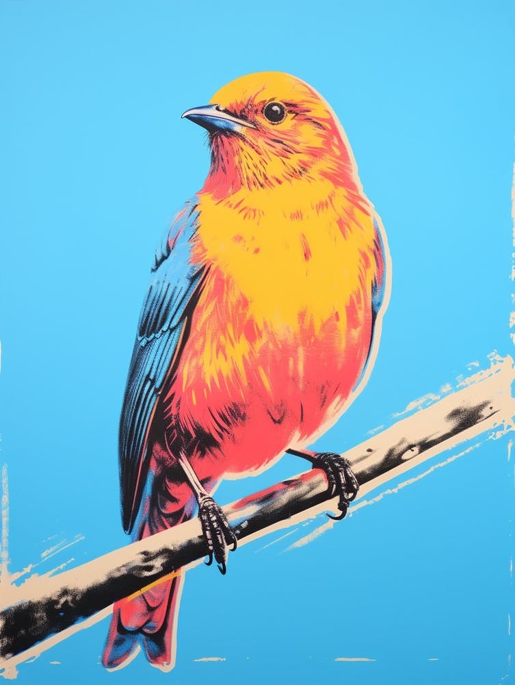 Andy Warhol Style Bird Bluebird 7