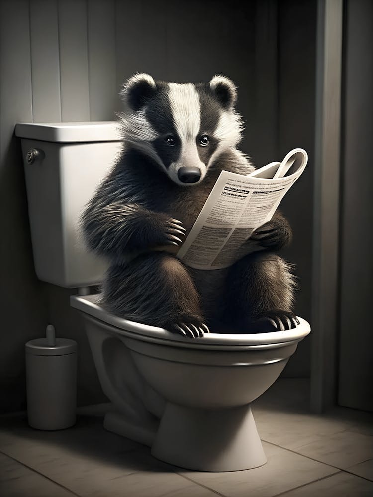 Badger Reading Newspaper