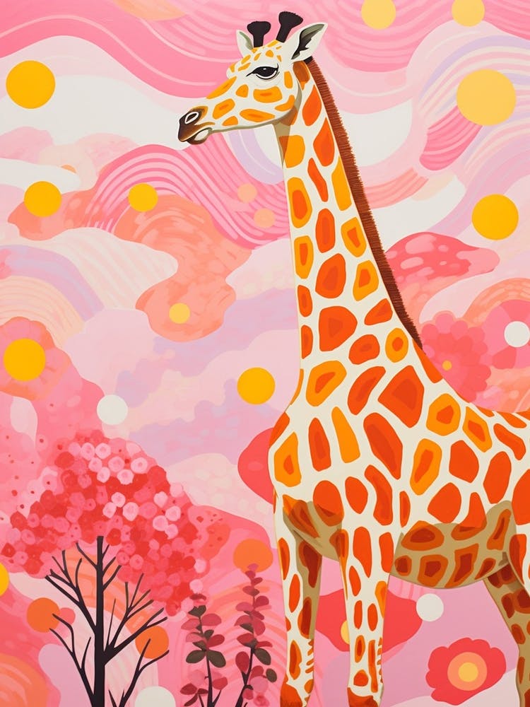Pink Dotwork Giraffe 3