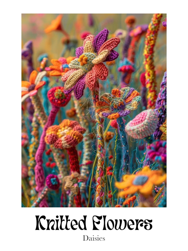 Knitted Flowers Daisies 11