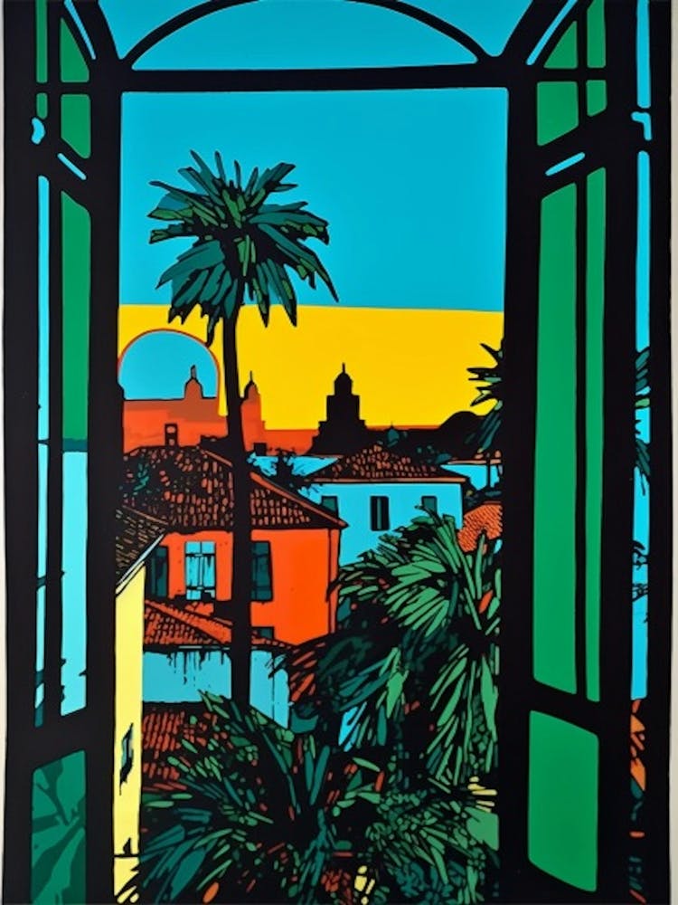 A Window View Of Havana In The Style Of Pop Art 1
