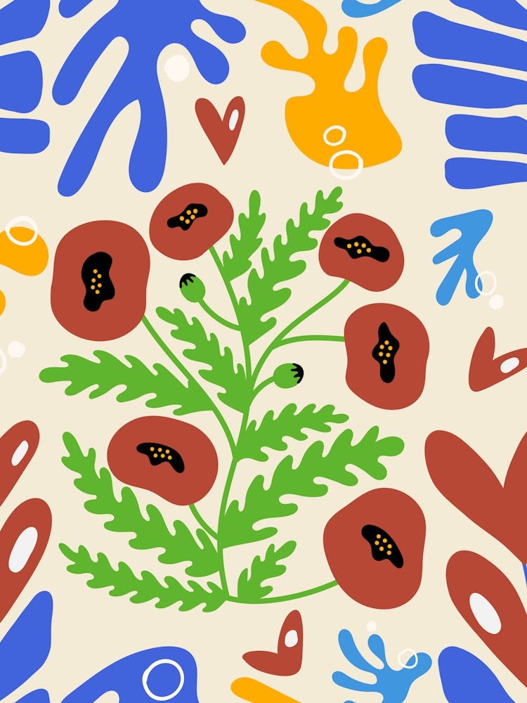 St. Valentines Day Henri Matisse style abstract poster 2