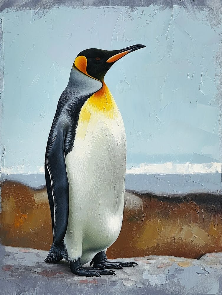 King Penguin Santiago Island Colour Block Painting 4
