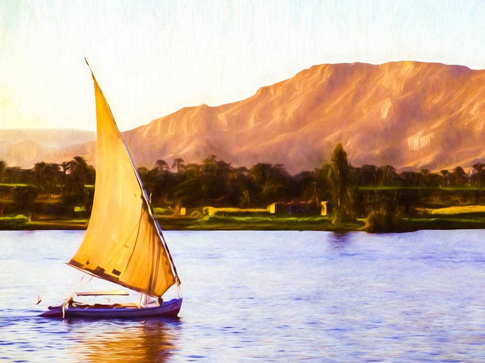 Sailboat On The River Nile At Luxor