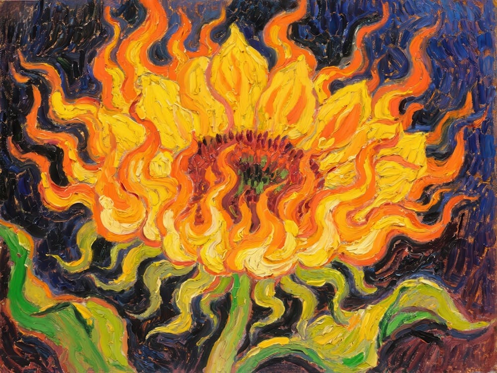 Sunflower On Fire