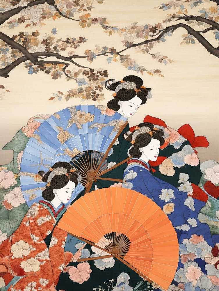 Japanese Fans Sensu Illustration 8