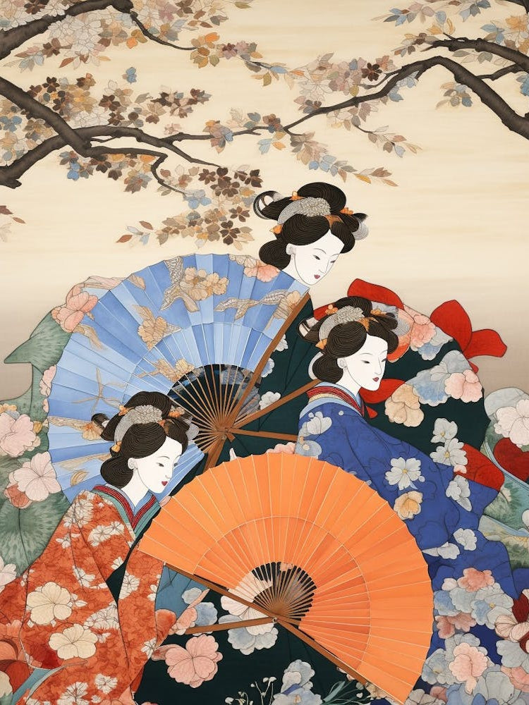 Japanese Fans Sensu Illustration 8