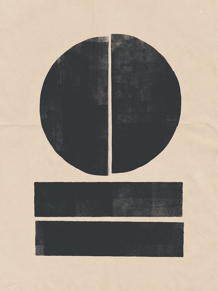 Minimal Abstract Blockprint Moon Sun Sky Water 03