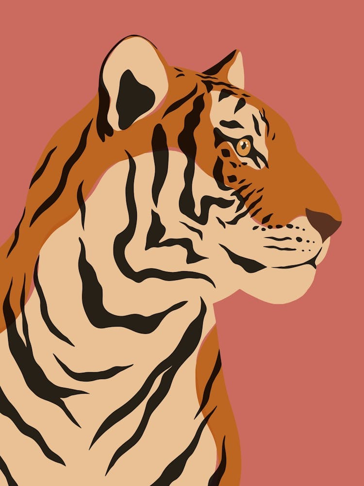 Jungle Safari Tiger on Rose