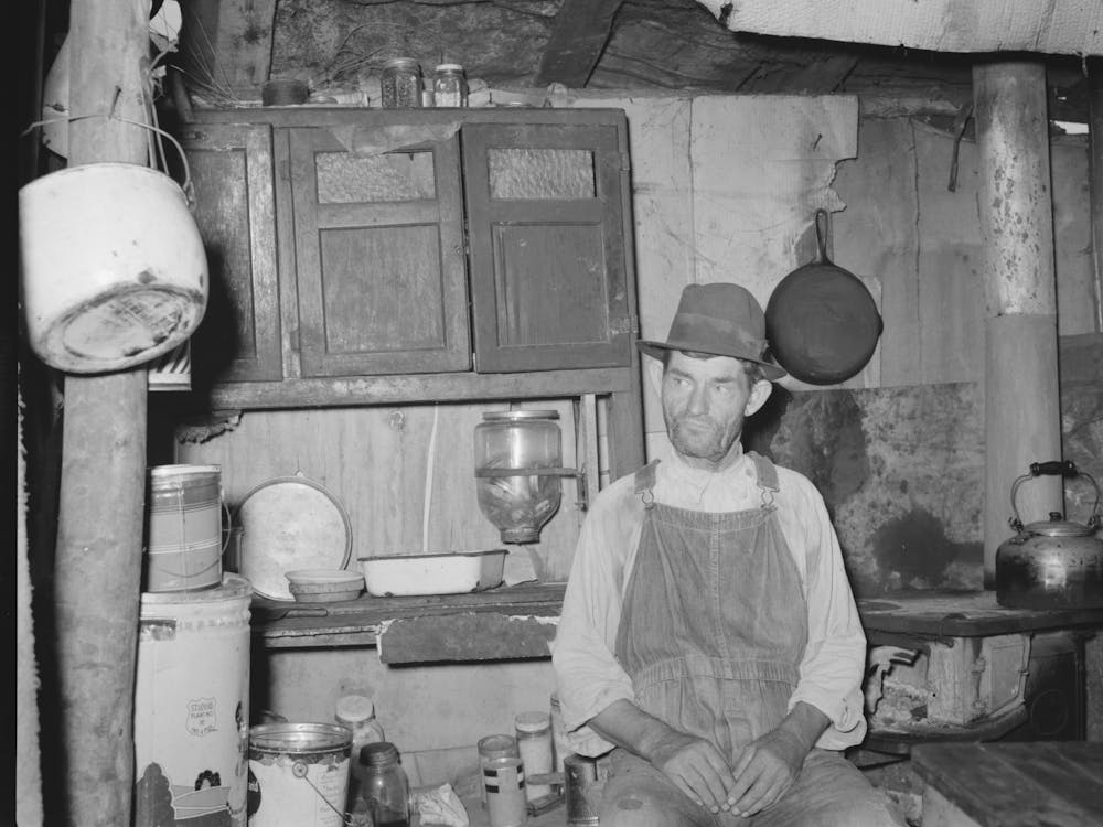 Resident Of Tin Town, Caruthersville, Missouri, In His Shack Home By Russell Lee