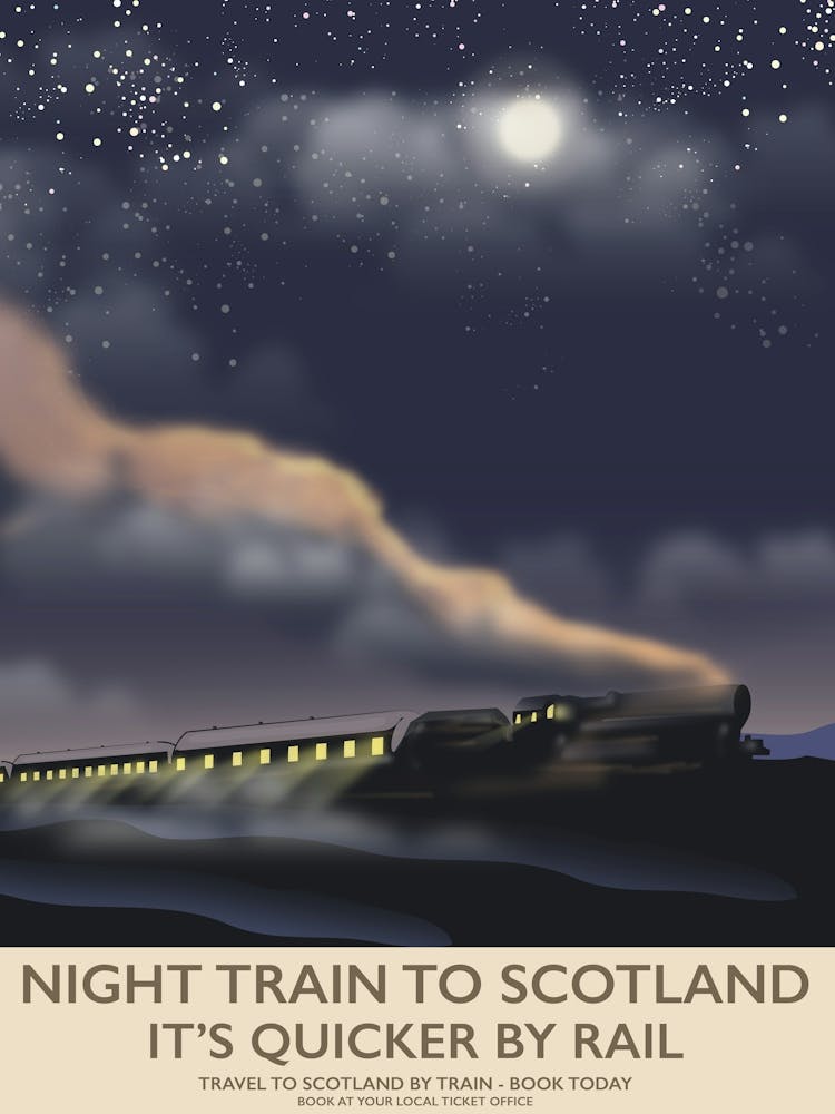 Night Train To Scotland It's Quicker By Rail