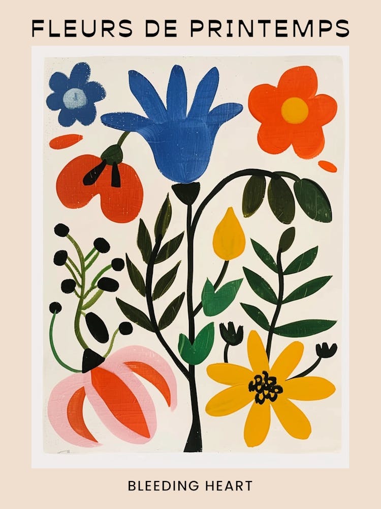 Spring Floral French Poster  Bleeding Heart 2