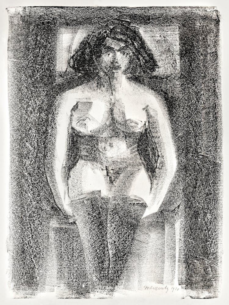 Seated Nude Female Wearing Stockings (1920), Samuel Jessurun