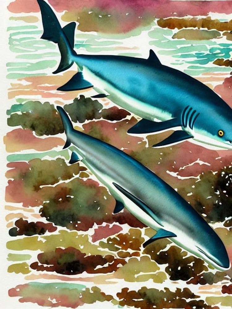 Riffhai Vintage Grafik Aquarell
