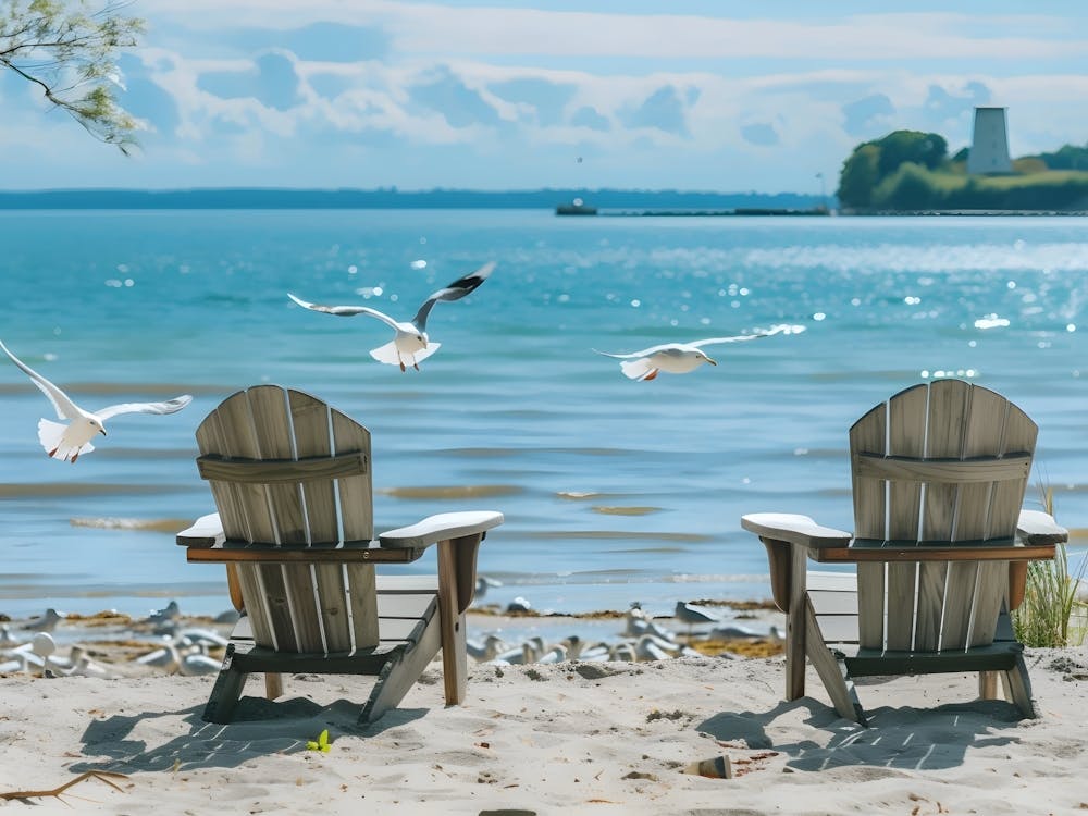 Adirondack Chairs On The Beach