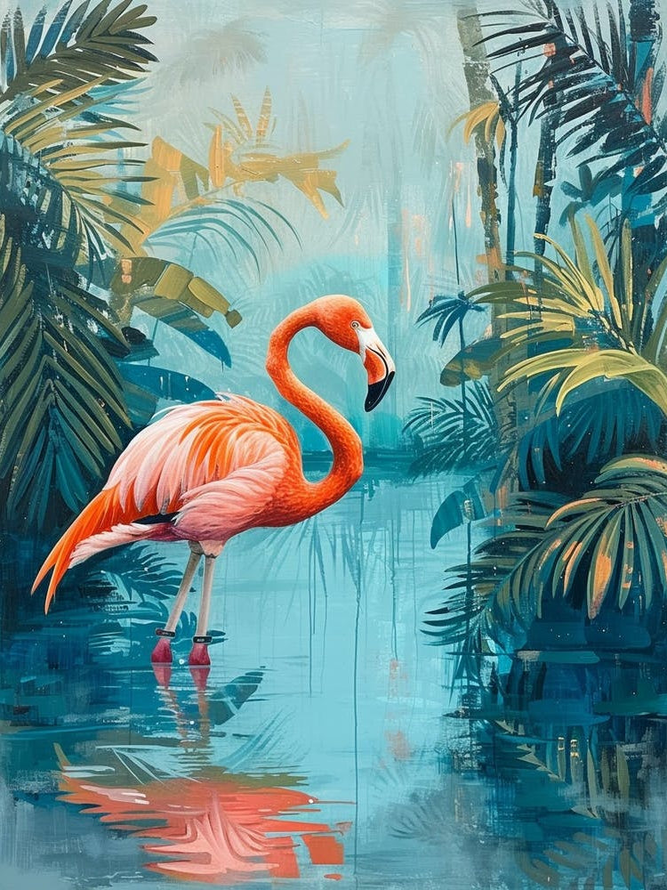 Greater Flamingo Pakistan Tropical Illustration 3