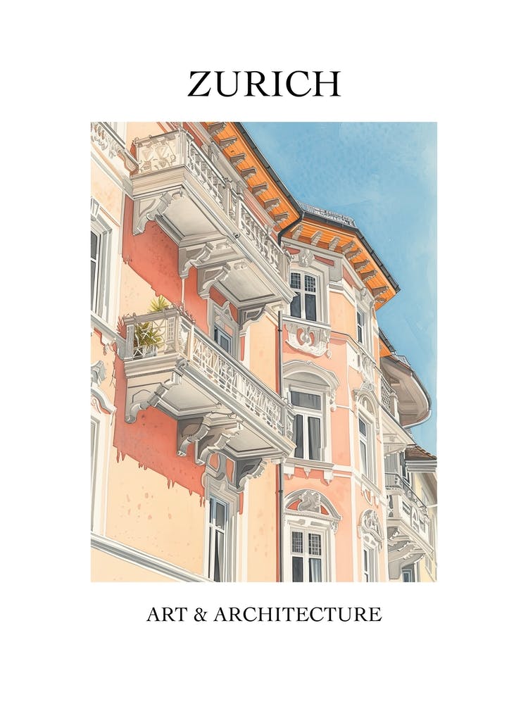Zurich Travel And Architecture Poster 1