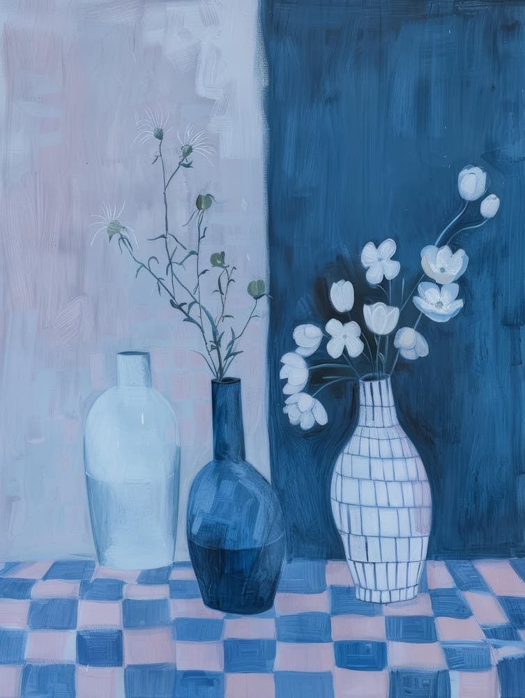 Three Blue Vases
