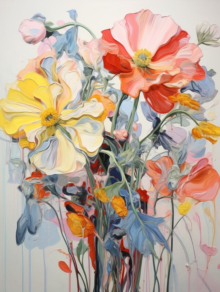 Abstract Flower Painting Poppy 1