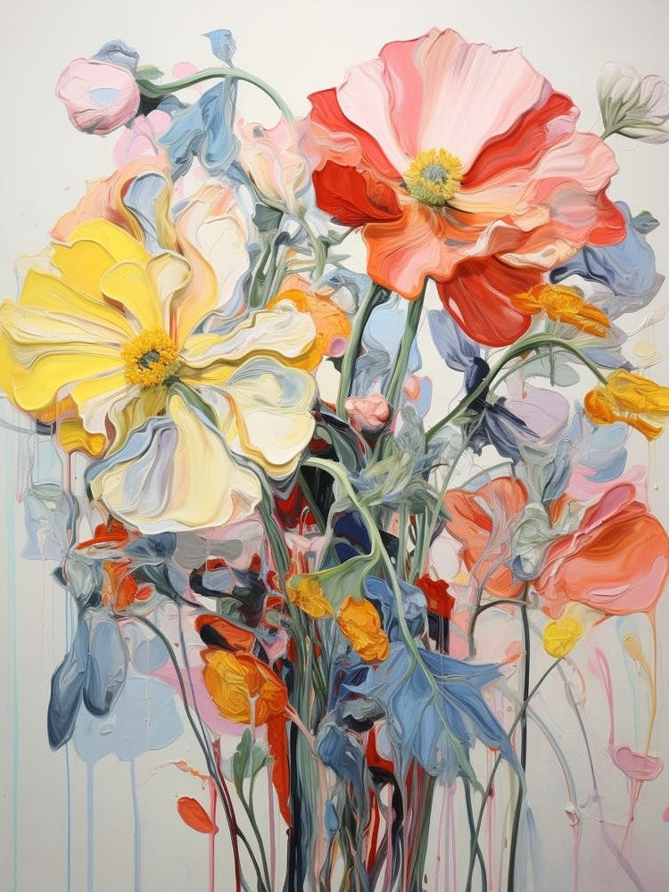 Abstract Flower Painting Poppy 1