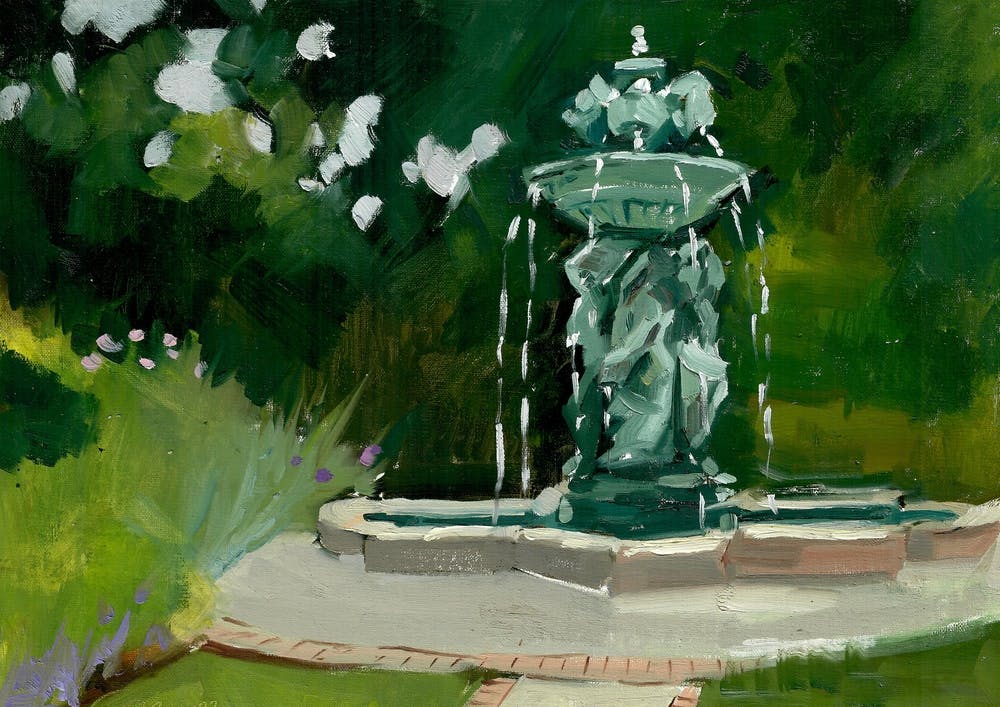 Ladies And Lions Garden Fountain