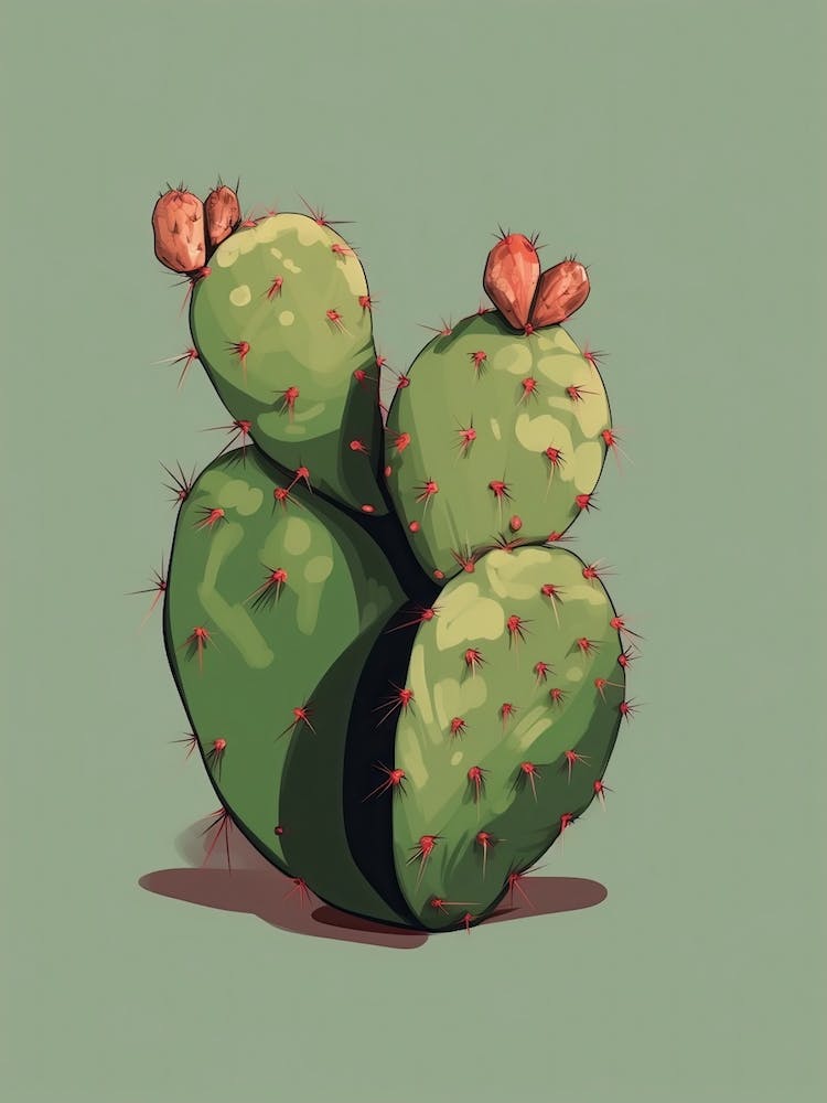 Prickly Pear Cactus Illustration 1