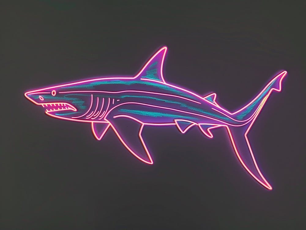 Neon Pastell Rosa Blauer Hai 7