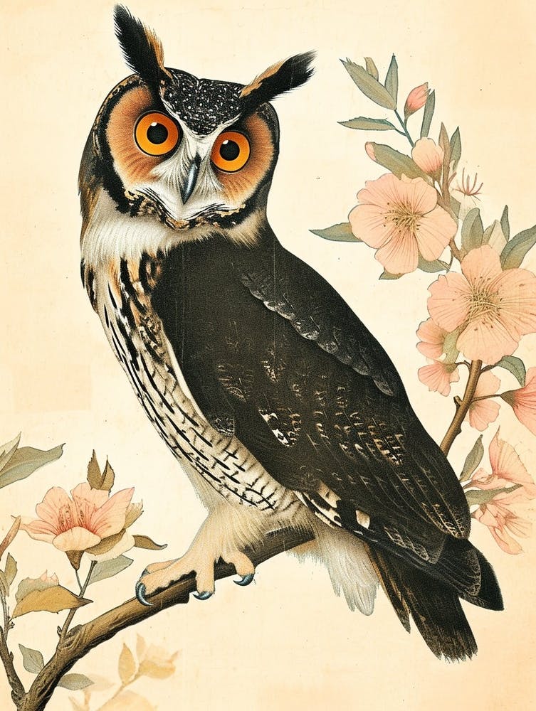 Australian Masked Owl Vintage Illustration 4