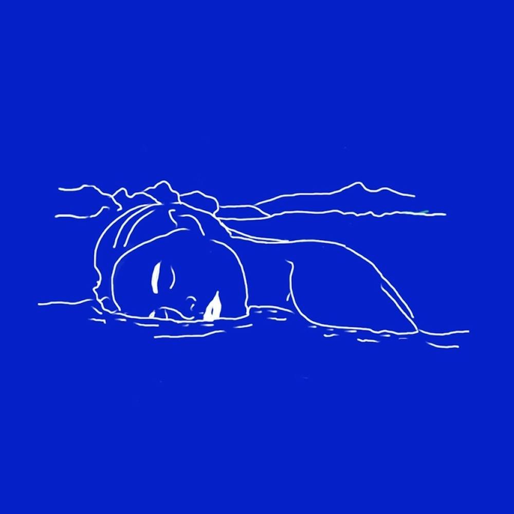Wasser-Mädchen in Blau