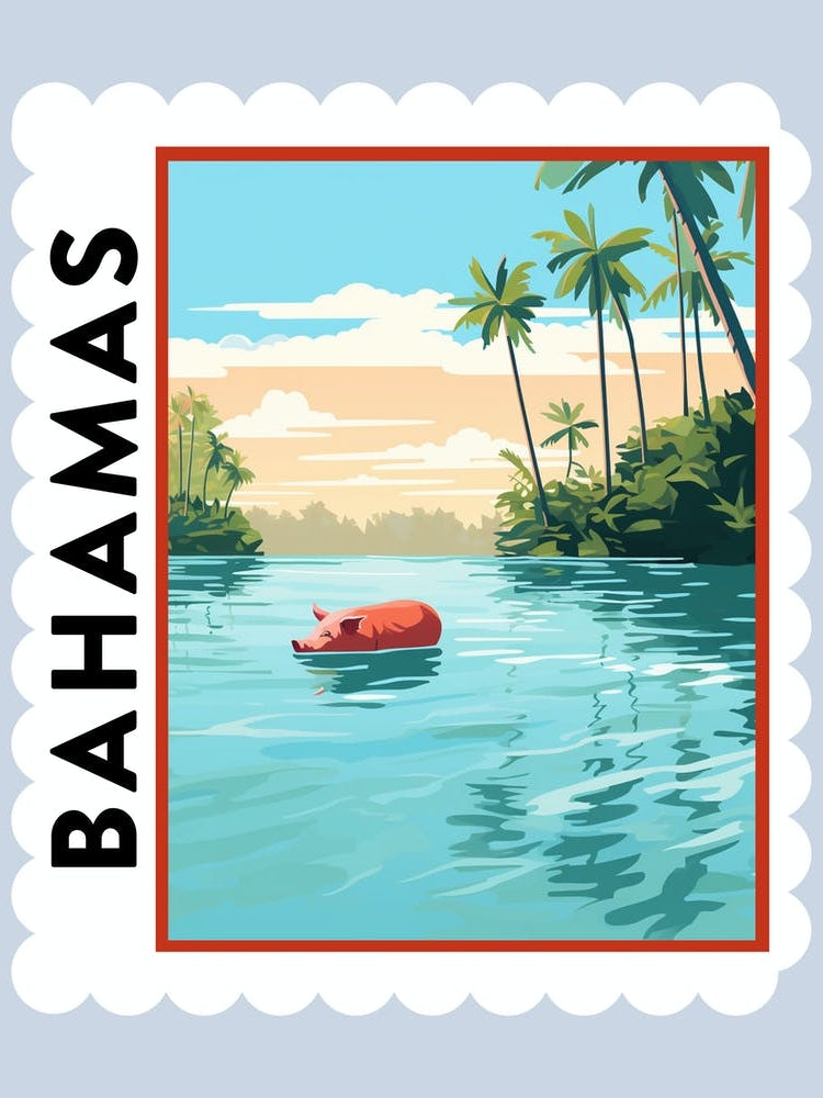 Bahamas Travel Stamp Poster