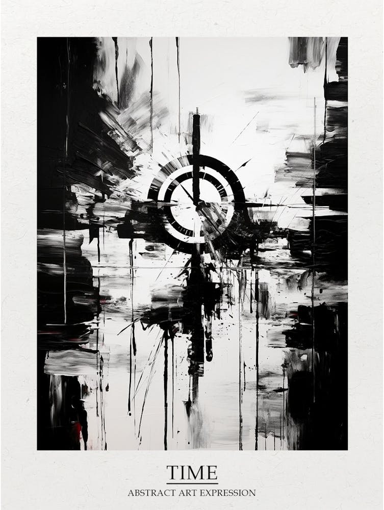 Time Abstract Black And White 4 Poster