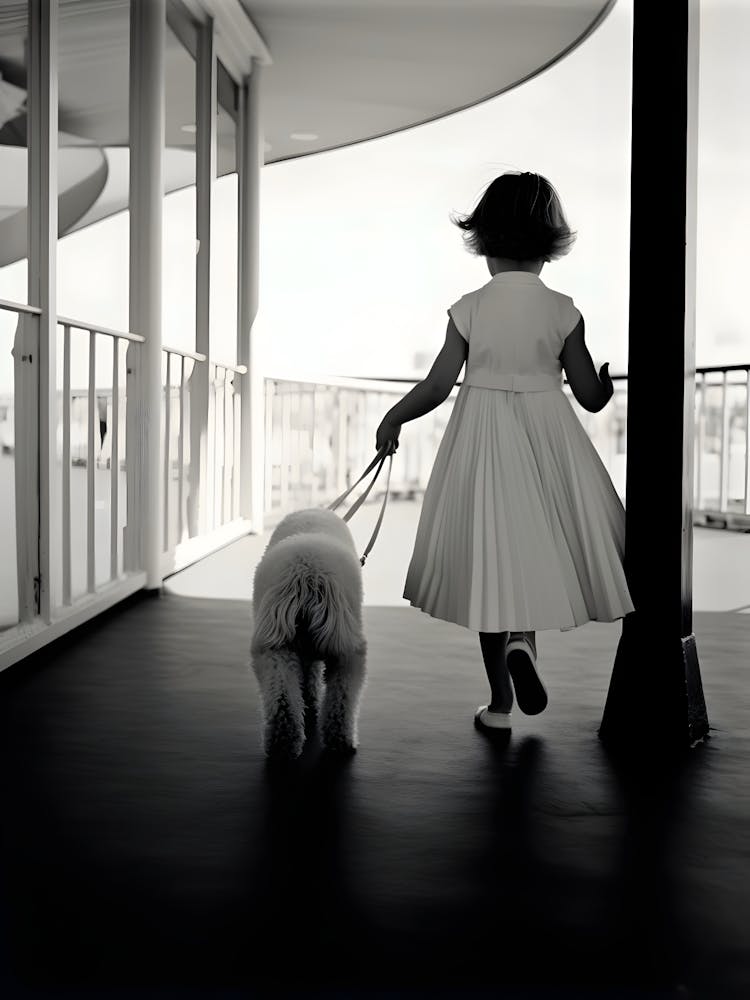 Little Girl And Her Dog