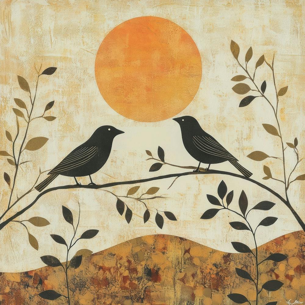 Birds At Sunset 1